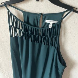 Green cocktail length dress